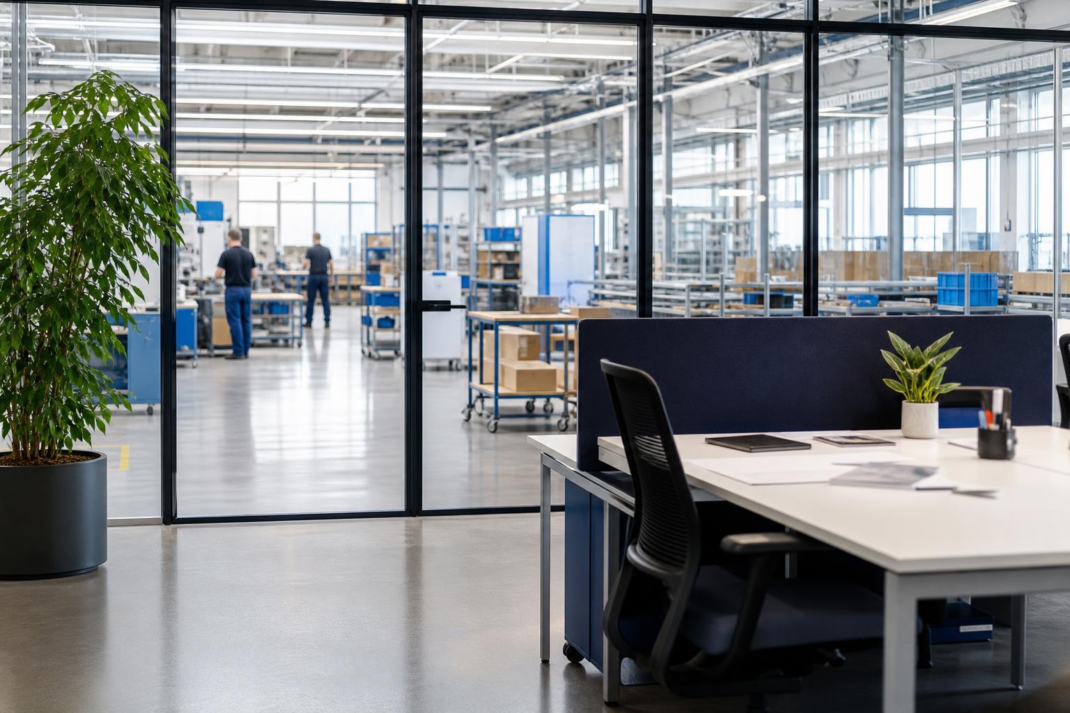 Mittelständischer Betrieb mit Büro und Produktion — Einsatzumgebung für künstliche Intelligenz